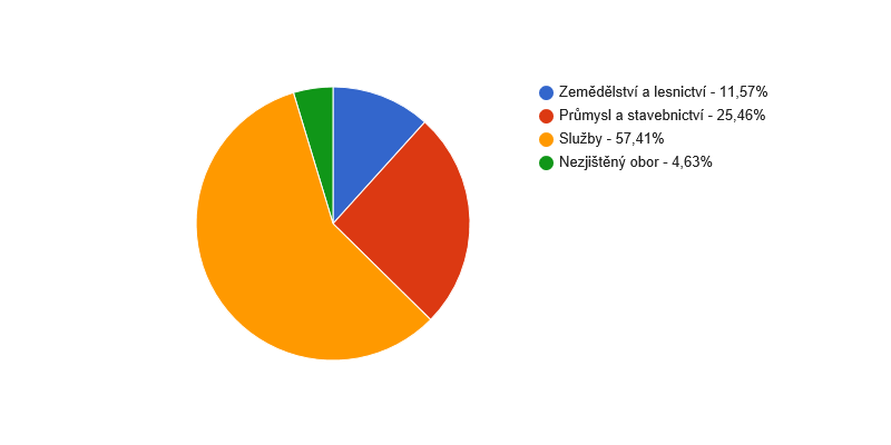 Struktura podnikatelských subjektů podle odvětví v obci Vrhaveč v roce 2013