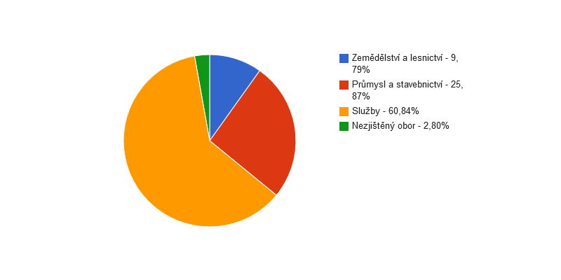 <i class="fa fa-pie-chart fa-lg"></i> Struktura podnikatelských subjektů podle odvětví v obci Kunčice nad Labem v roce 2013