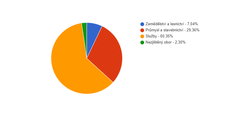 Struktura podnikatelských subjektů podle odvětví v obci Brtnice v roce 2018