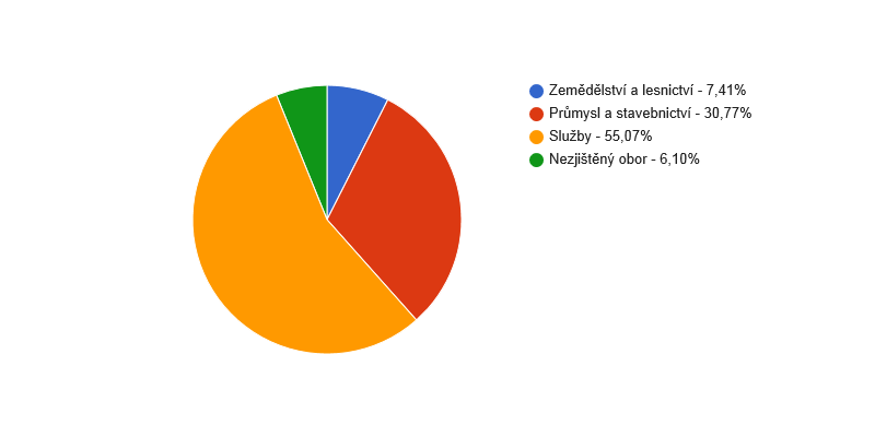 <i class="fa fa-pie-chart fa-lg"></i> Struktura podnikatelských subjektů podle odvětví v obci Zubří v roce 2013